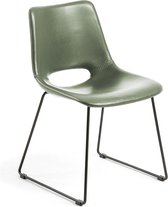 Kave Home - Zahara groene stoel met stalen poten en zwarte afwerking