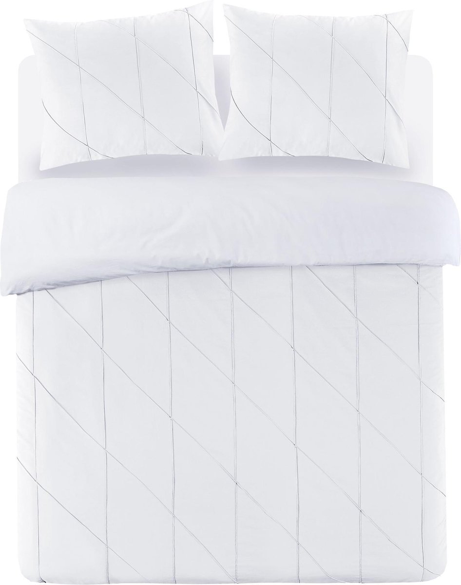 Papillon Canberra - Dekbedovertrek - Tweepersoons - 200x200x/220 cm + 2 kussenslopen 60x70 cm - Wit