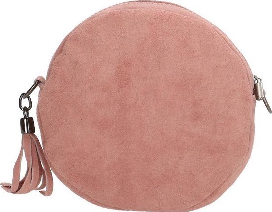 Charm London Leather Elisa crossbody tas rond oud roze | bol.com