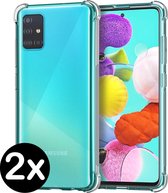 Samsung Galaxy A71 Hoesje Shock Siliconen Hoes Transparant - 2 PACK