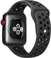 KELERINO. Siliconen bandje geschikt voor Apple Watch (38mm & 40mm) - Zwart - Large