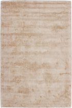 Handgeweven luxueus effen vloerkleed Maori - Beige - 80x150 cm