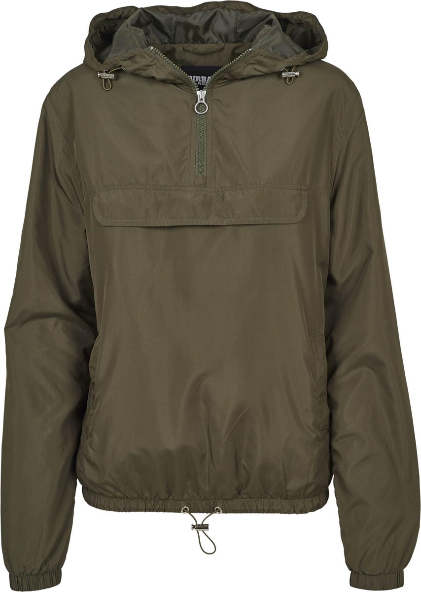 Urban Classics Basic Windrunner Dames Windbreaker – S Groen