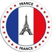 10x Frankrijk sticker rond 14,8 cm - Franse vlag - Landen thema decoratie feestartikelen/versieringen