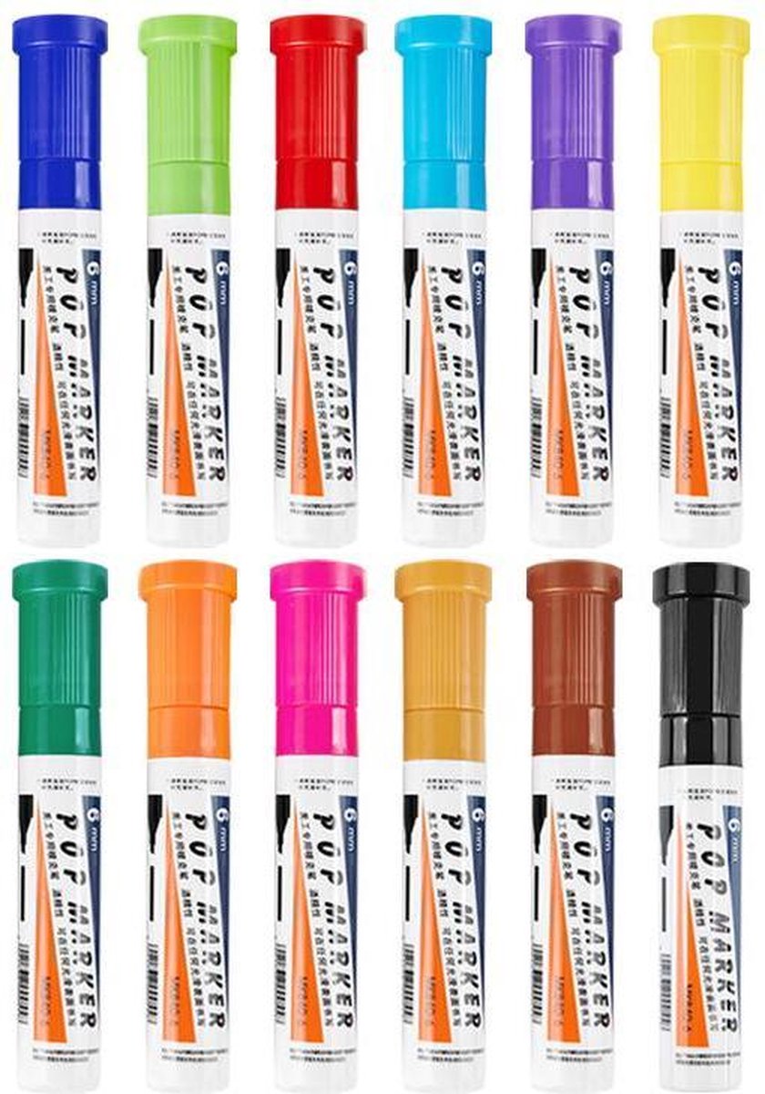 4artz® permanent markers kleuren 6 mm brede stift op alcohol basis
