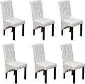 Eetkamerstoelen 6 st kunstleer wit