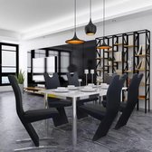 Eetkamerstoelen 6 st kunstleer zwart