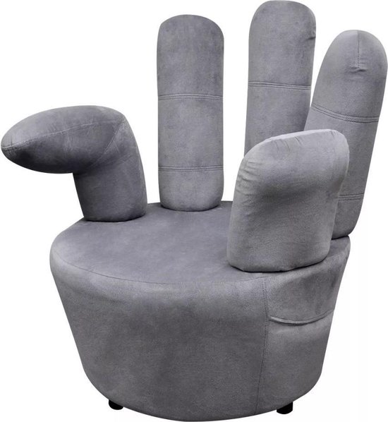 Stoel handvormig fluweel grijs | bol.com