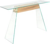 Wandtafel 120x30x76 cm MDF en glas eikenkleur