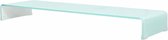 TV-meubel/monitorverhoger wit 120x30x13cm glas