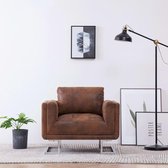 Fauteuil kubus kunstsuéde bruin