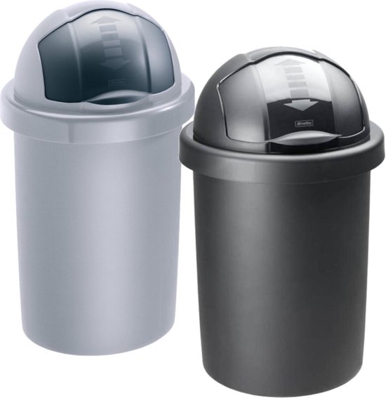 stout Aanwezigheid advocaat ROTHO afvalbak ROLL BOB 10 liter zwart (gemaakt van gerecycled plastic) |  Prullenbak... | bol.com
