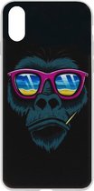 ADEL Siliconen Back Cover Softcase Hoesje Geschikt voor iPhone XS Max - Apen Gorilla