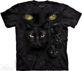 T-shirt Black Cat Moon Eyes L