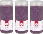 3x Fijn decoratie zand lila 475 ml - Zandkorrels - Hobby/decoratiemateriaal