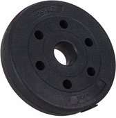 Halter gewicht - 1x 1,25 kg - halterstang diameter 29 mm - bitumen zwart