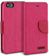 Mercury Canvas Diary Wallet Case - iPhone 7 / iPhone 8 - Roze