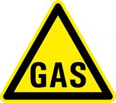 Waarschuwingssticker gas 300 mm