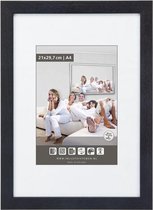 Vlakke Houten Wissellijst - Fotolijst - 62x93 cm - Ontspiegeld Kunstglas - Zwart Ingewassen - 20 mm