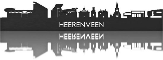 Skyline Heerenveen Zwart hout - 120 cm - Woondecoratie design -  Wanddecoratie met LED... | bol.com