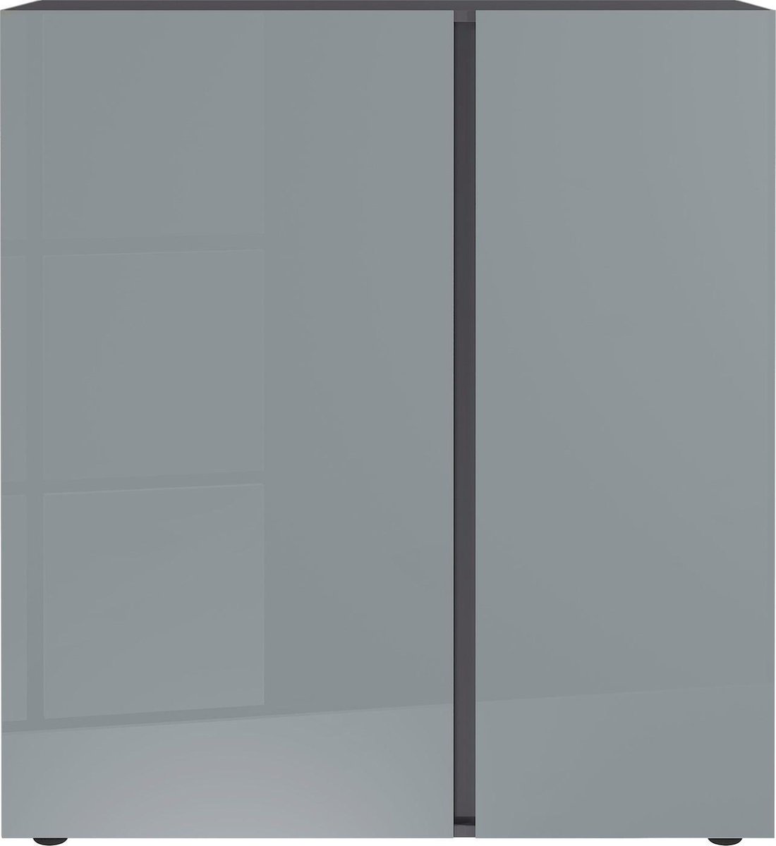 Commode Mussa 2 deuren 94 cm - grafiet/zilvergrijs - Germania - Woonkamerkasten - Grijs - Melamine; Spaanplaat; Glas - Woonkamerkasten -