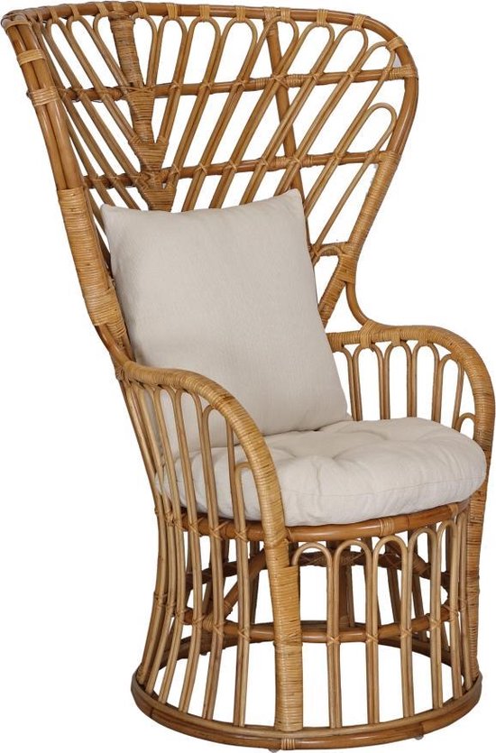 Rotan Pauwenstoel met kussens 130x90 cm – Loungestoel Duurzaam – Lounge  stoel Vintage... | bol.com