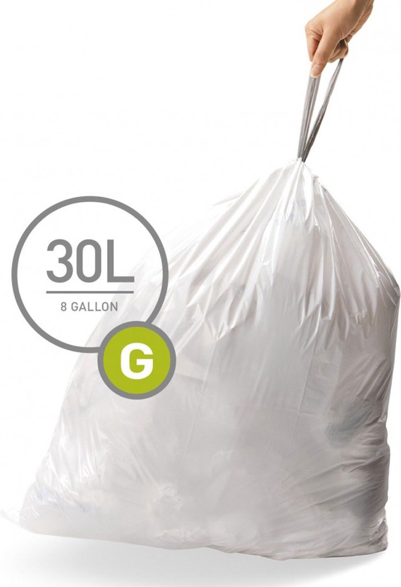 Strapper® Code G 125 Sacs poubelles - Convient pour Poubelle Brabantia - 23-30  litres