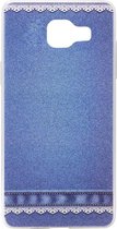 ADEL Siliconen Back Cover Softcase Hoesje Geschikt voor Samsung Galaxy A3 (2016) - Jeans Spijkerbroek Blauw