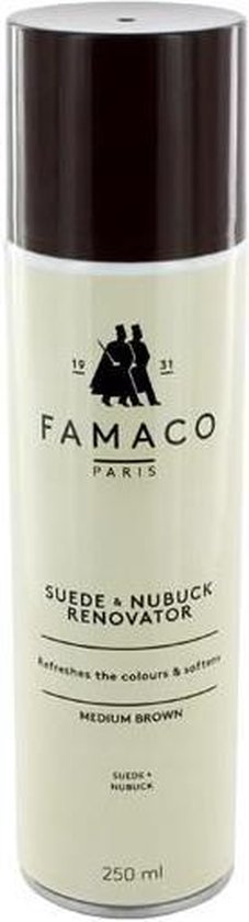 Famaco Renovateur Daim - Kleurhersteller voor Suede en
Nubuk - 250 ml spuitbus - midden bruin