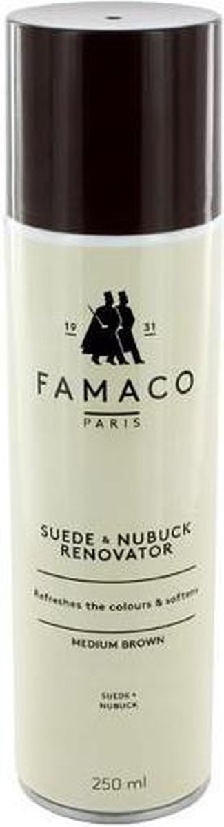 Famaco Renovateur Daim - Kleurhersteller voor Suede enNubuk - 250 ml spuitbus - midden bruin