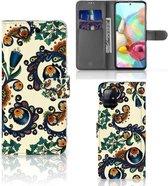 Geschikt voor Samsung Galaxy A71 Wallet Case Barok Flower