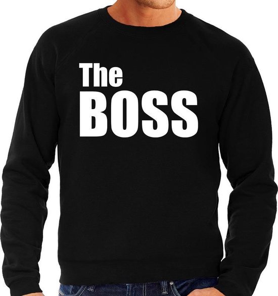 Klik Oppervlakkig achterstalligheid The boss sweater / trui zwart met witte letters voor heren – geschenk -  bruiloft /... | bol.com