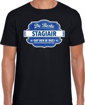 Cadeau t-shirt voor de beste stagiair voor heren - zwart met blauw - stagiair - kado shirt / kleding - vaderdag / collega XXL