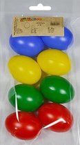 8x Gekleurde kunststof eieren decoratie 6 cm hobby/knutselmateriaal - Knutselen DIY eieren beschilderen - Pasen thema plastic paaseieren eitjes multikleur