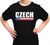 Czech supporter t-shirt zwart voor kids - Tsjechie landen shirt - Tsjechische supporters kleding 134/140