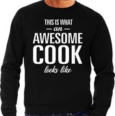 Awesome cook / kok cadeau sweater zwart heren S