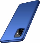 Ultra slim case geschikt voor Samsung Galaxy A51 - blauw + glazen screen protector