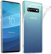ultra dun Doorzichtig hoesje Samsung S10 + glazen screen protector