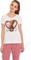 Marvel Guardians Of The Galaxy Dames Tshirt -L- Groot Heart Flowers Wit