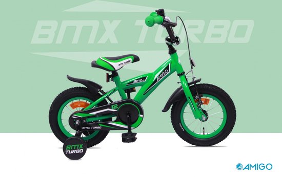 AMIGO BMX Turbo - Kinderfiets 14 inch - Jongens - Groen - Amigo
