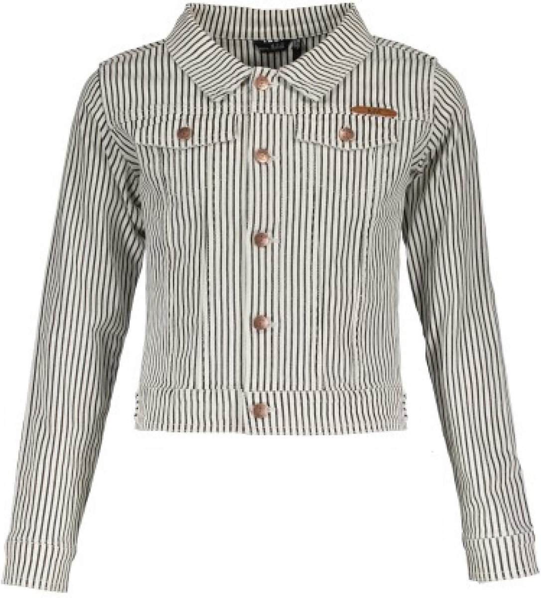 Nobell' Denim Jasje Zwrt/Wit Streep maat 122/128