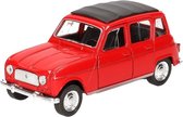 Modelauto Renault 4 rood 11,5 cm - speelgoed auto schaalmodel