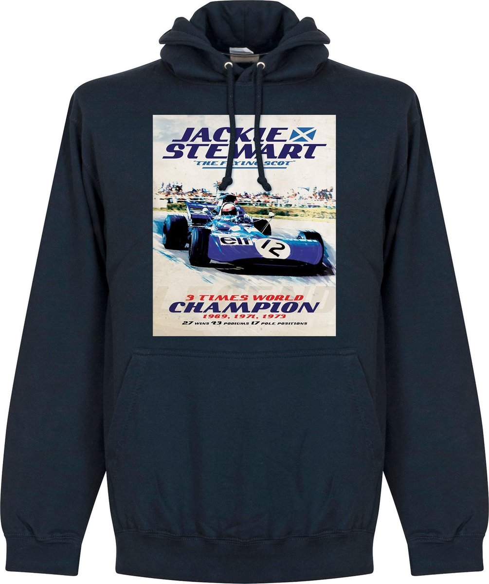 Jackie Stewart Poster Hoodie - Navy - 3XL