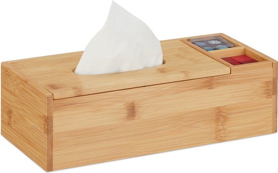 relaxdays organizer bamboe - 3 vakken - voor op het bureau - kruidenrek