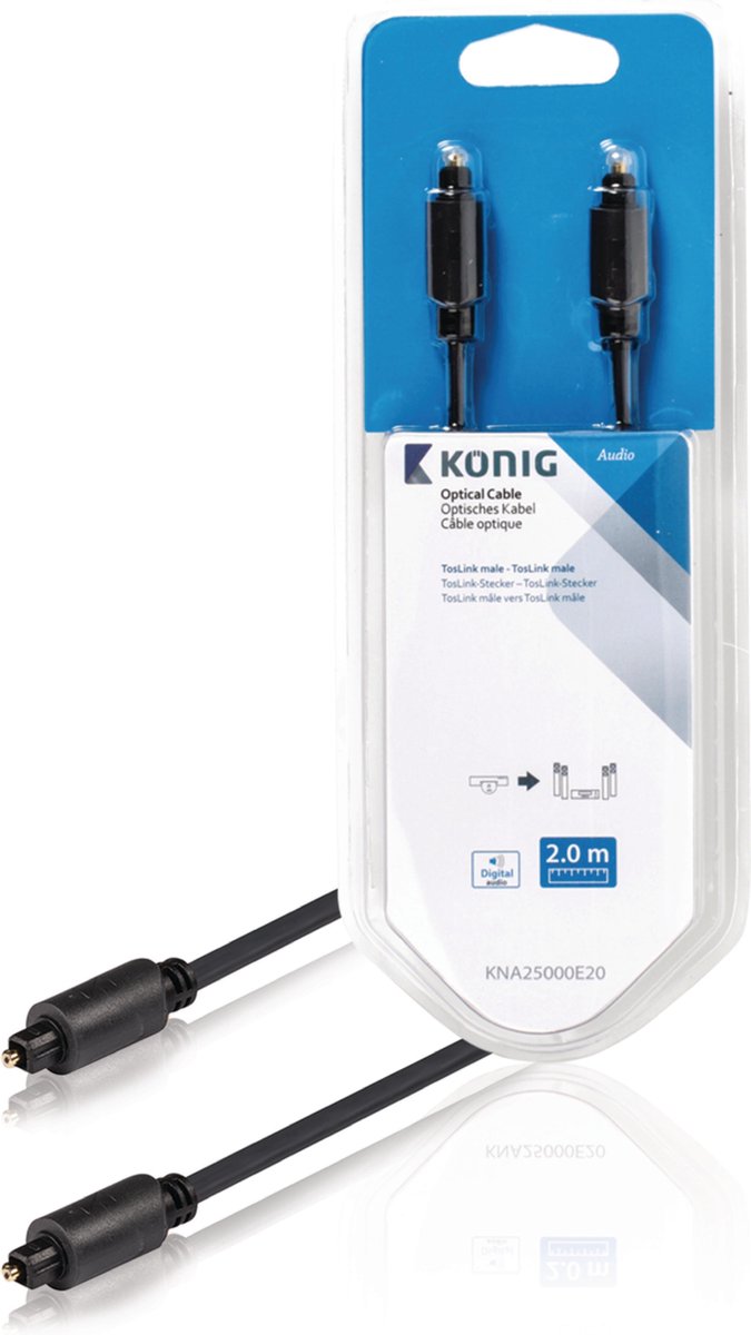 König optische kabel TosLink male - male 2,00 m zwart