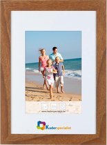 Vlakke Houten Wissellijst - Fotolijst - 20x20 cm - Helder Glas - Bruin Eiken - 25 mm
