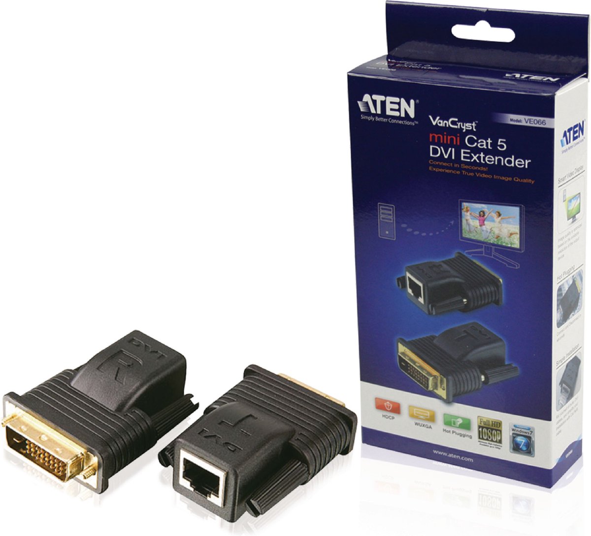 Aten VE066 DVI Single Link CAT5 extender - 20 meter
