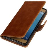 Zakelijke Book Case Telefoonhoesje Geschikt voor de Huawei Honor 5C - Portemonnee Hoesje - Pasjeshouder Wallet Case - Bruin