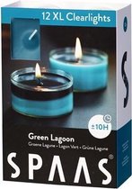 Spaas XL Clearlights Geparfumeerde Waxinelichtjes - Green Lagoon - 12 Stuks