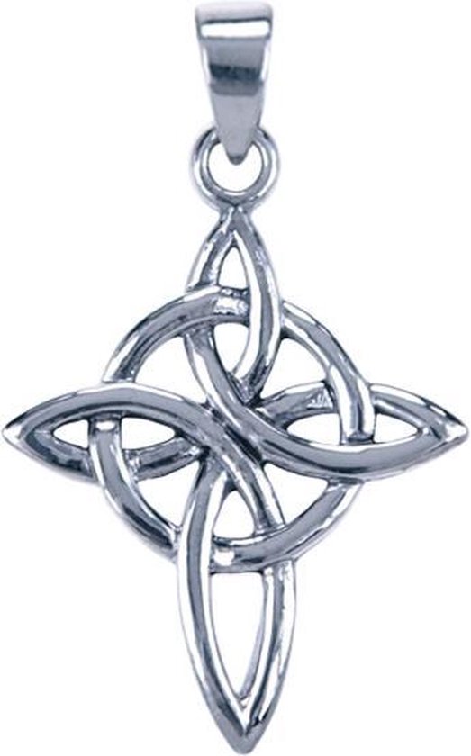 Zilveren Keltisch kruis met lus en cirkel ketting hanger | bol.com
